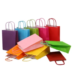 Custom Printed Brown Kraft Paper Bags for Gifts and Food Takeaway