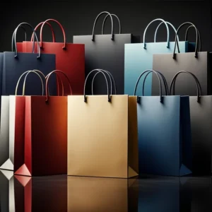 Custom Printed Brown and White Craft Paper Gift Bags for Packaging