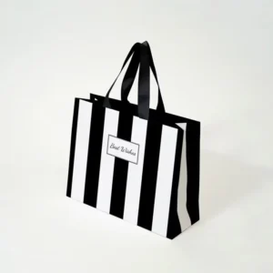 Custom Printed Brown and White Kraft Paper Gift Shopping Bag with Own Logo