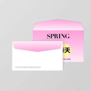 Custom Printed Business Invitation Card Envelopes, White Kraft Paper, Small Batch