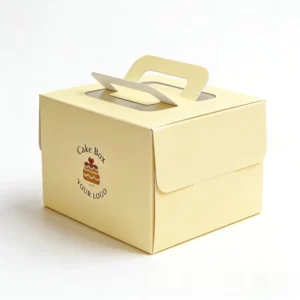 Custom Printed Cake Cardboard Packaging Box with Handle for Food