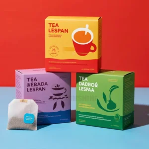 Custom Printed Chipboard Kraft Paper Tea Bag Boxes for Retail Supermarket