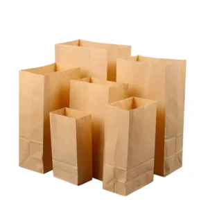 Custom Printed Classic Embossed Brown Kraft Paper Bags Custom Logo Color for Bakery Food Delivery Takeaway Packaging