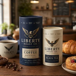 Custom Printed Coffee Tube Packaging Paper Cylinder Canister for Coffee Beans Tea Powder Luxury Food Packaging