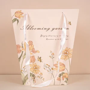 Custom Printed Colorful Art Paper Shopping Bag with Recycled Blue Rope Handles for Shoes and Clothing