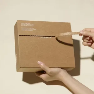 Custom Printed Corrugated Cardboard Mailer Shipping Gift Box with Adhesive Tear Strips, Self-Sealing