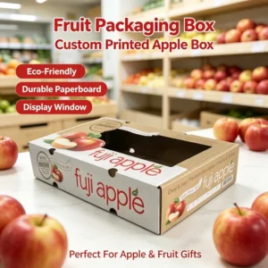 Custom Printed Corrugated Fruit Box with Window for Fresh Produce Gift Packaging