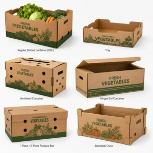 Custom Printed Corrugated Vegetable Packaging Box Eco-Friendly Recycled Cardboard Produce Shipping Carton OEM Manufacturer