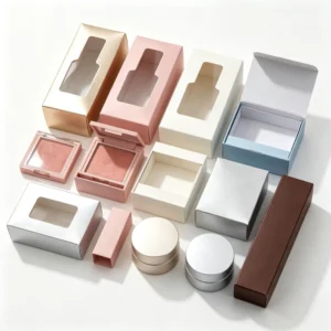 Custom Printed Cosmetic Paper Box for Lipstick, Foundation, and Bottles with PVC Window
