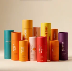Custom Printed Cylinder Paper Tube Round Box for Organic Perfume and Scented Oils