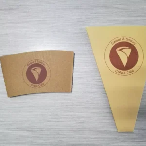 Custom-Printed Disposable Coffee Paper Cup with Lid and Sleeve