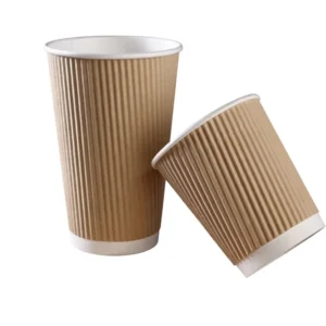 Custom Printed Disposable Corrugated Coffee Cups 4oz-20oz Eco Friendly Biodegradable Party Use