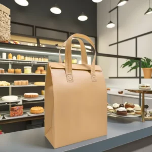 Custom Printed Disposable Non Woven Thermal Bag Foldable Recyclable Takeaway Food Packaging For Cake Barbecue Milk Tea Insulated