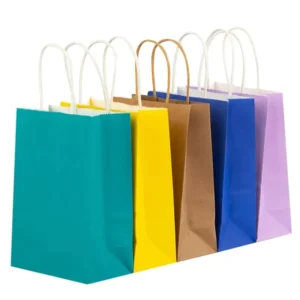Custom-Printed Durable Eco-Friendly Kraft Paper Supermarket Food Takeaway Bags with Personalized Logo