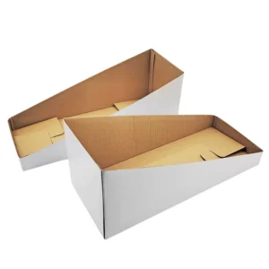 Custom Printed Eco-Friendly Folding White Corrugated Paper Trapezoid Display Box For Fast Food Snacks