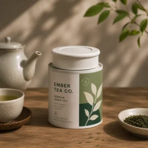 Custom-Printed Eco-Friendly Food-Grade Airtight Cylindrical Paper Canister for Loose-Leaf Tea