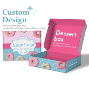 Custom Printed Eco-Friendly Food-Grade Foldable Paper Boxes for Cakes Cookies Bread Pastries Donuts and Macarons
