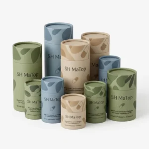 Custom Printed Eco Friendly Food Grade Sushi Push Pop Paper Tube Cylinder Paper Canister Sushi Paper Box Packaging