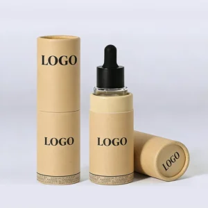 Custom-Printed Eco-Friendly Recyclable Biodegradable Heavy-Duty Brown Kraft Paper Cylinder Tube with Glossy Lamination for Perfume