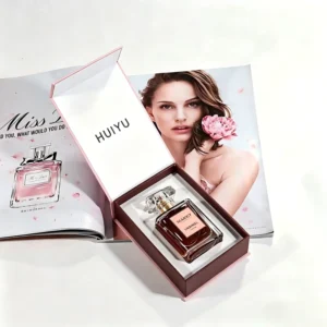 Custom Printed Eco-Friendly Rigid Cardboard Perfume Packaging Box with Magnetic Closure, Four-Color Printing
