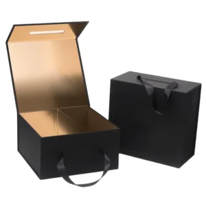 Custom Printed Foldable Cardboard Gift Box with Magnetic Lid and Handle