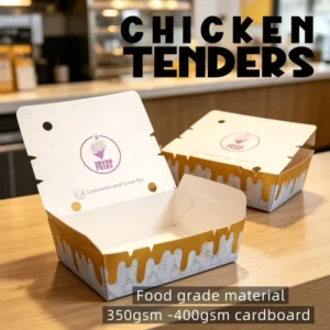 Custom Printed Foldable Fried Chicken Takeaway Paper Box for Chicken Fries