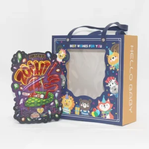 Custom Printed Foldable Paper Gift Box with Clear Window