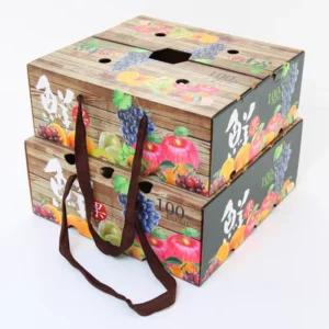 Custom Printed Foldable Square Corrugated Cardboard Fruit Packing Boxes, Portable, Eco Friendly