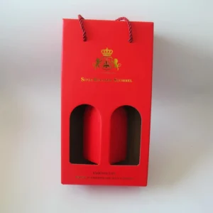 Custom Printed Folded Paper Wine Gift Box for One or Two Bottles