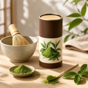 Custom-Printed Food-Grade Kraft Paper Tube Canister for Coffee Beans with Metal Lid