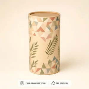 Custom Printed Food Grade Kraft Paper Tube Packaging for Coffee Tea Cosmetics and Gifts Biodegradable Cardboard Cylinder