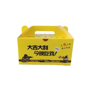 Custom Printed Food-Grade Paper Takeout Box with Chicken Design