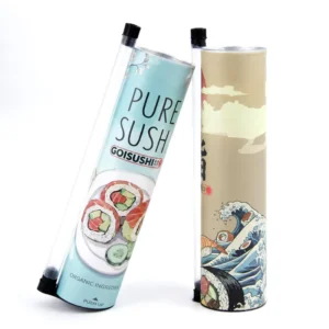 Custom Printed Food Grade Sushi Paper Tube Canister Biodegradable Cylindrical Packaging