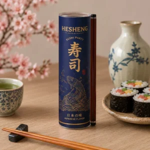 Custom Printed Food Grade Sushi Push-Pop Paper Tube with Chopsticks