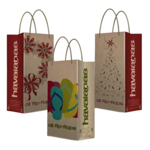 Custom Printed Gift Paper Bag Kraft Paper Handle Shopping Bag Recyclable OEM ODM Retail