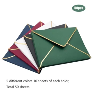 Custom Printed Gold Foil Pearl Paper Envelope for Wedding Invitations, Thank-You Cards, Gift Cards, and Shipping