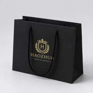 Custom Printed Gold Foiled Stamping Logo Promotional Gift Bag Retail Recyclable Paper Shopping Bags for Luxury Products
