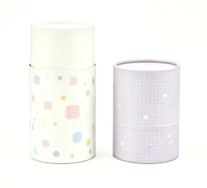 Custom Printed Gradient Paper Tube Packaging Cylinder Gift Box Cosmetic Candle Round Canister with Custom Logo Pattern