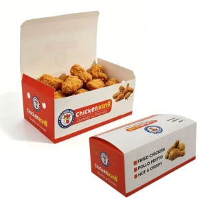 Custom Printed Greaseproof Paper Fried Chicken Box Disposable Takeaway Food Packaging Box For Fast Food Restaurants