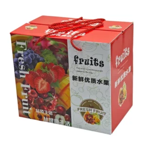 Aangepaste Gedrukte Handgreep, Milieuvriendelijke Gerecycleerde Verpakking voor Verse Fruit en Groenten, Kartonnen Golfdozen