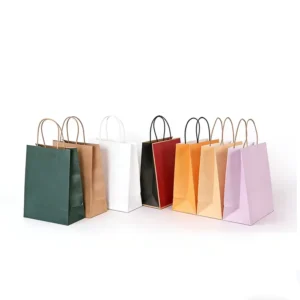 Custom Printed Kraft Paper Bag for Restaurant Takeout Food Delivery Brown Kraft Paper Bags Biodegradable Takeaway Bag