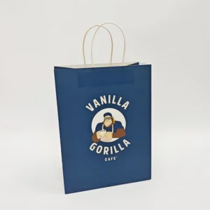 Custom Printed Kraft Paper Bags for Coffee Takeaway Delivery Eco Friendly Shopping Bags with Handles Your Own Logo Personalized