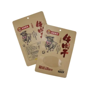 Custom Printed Kraft Paper Bags with Clear Window for Food