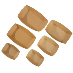 Custom Printed Kraft Paper Boat-Shaped Fast Food Tray