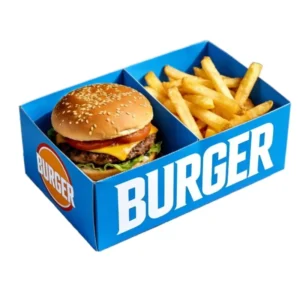 Custom Printed Kraft Paper Burger Box for Takeaway Sandwiches, Biodegradable