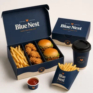 Custom Printed Kraft Paper Drawer Food Box for Burger, Chicken, Fries, and Takeaway