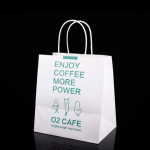 Custom Printed Kraft Paper Gift Shopping Bags, Brown or White, with Custom Logo