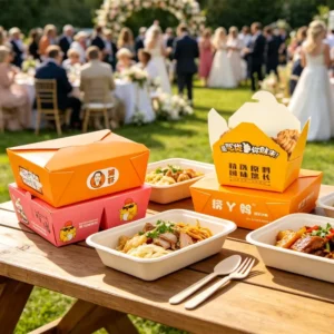 Custom Printed Kraft Paper Lunch Box Disposable Takeaway Food Container Biodegradable Fast Food Packaging