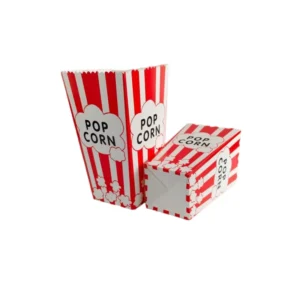 Custom Printed Kraft Paper Popcorn Box with Logo for Birthday Party
