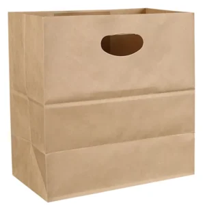 Custom Printed Kraft Paper Tote Bags with Die-Cut Handles for Clothing, Gifts, and Takeout Food